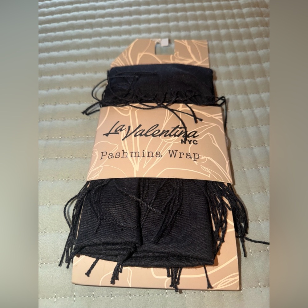 La Valentina Black Pashmina Wrap Pashmina Wrap Women's Black La Valentina NYC